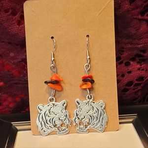 WHO DEY Cincinnati Bengals Year of the Tiger Silver Earrings